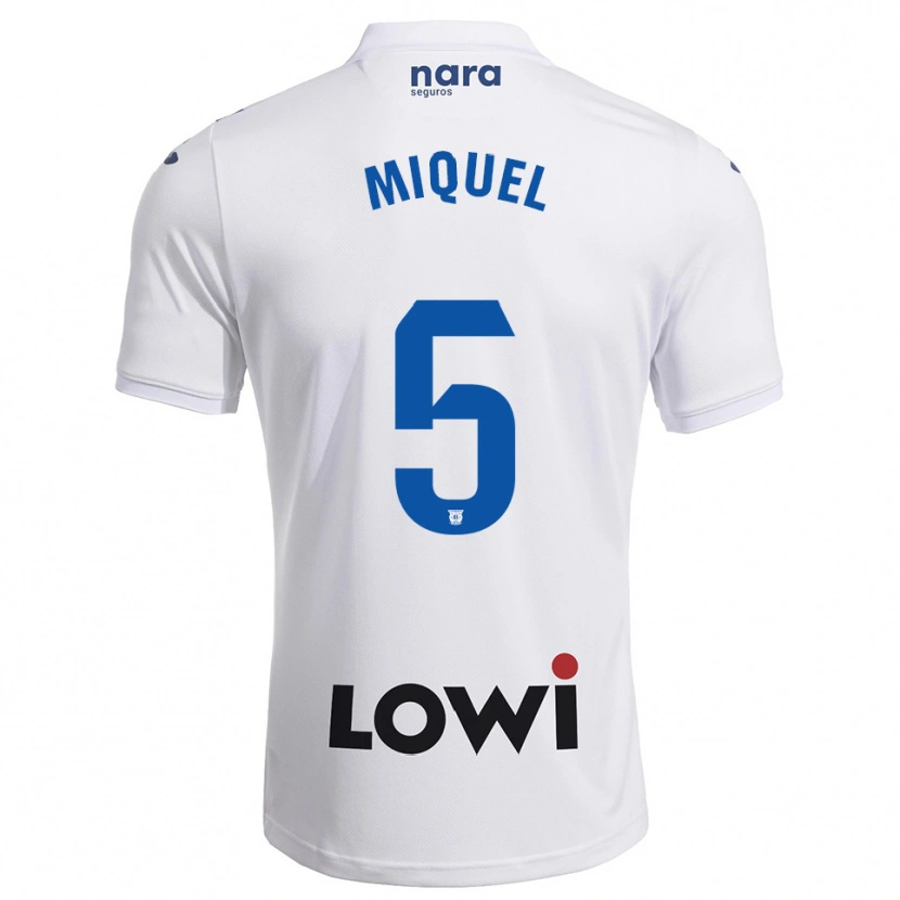 Danxen Homme Maillot Ignasi Miquel #5 Blanc Marine Tenues Domicile 2025/26 T-Shirt