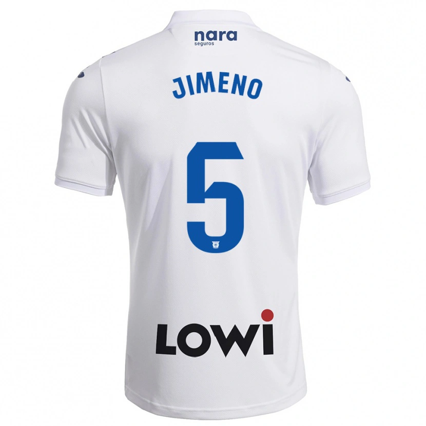 Danxen Homme Maillot Luis Jimeno #5 Blanc Marine Tenues Domicile 2025/26 T-Shirt
