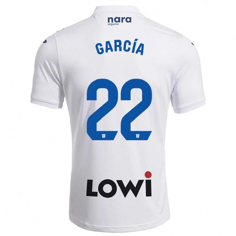 Danxen Homme Maillot Hugo García #22 Blanc Marine Tenues Domicile 2025/26 T-Shirt