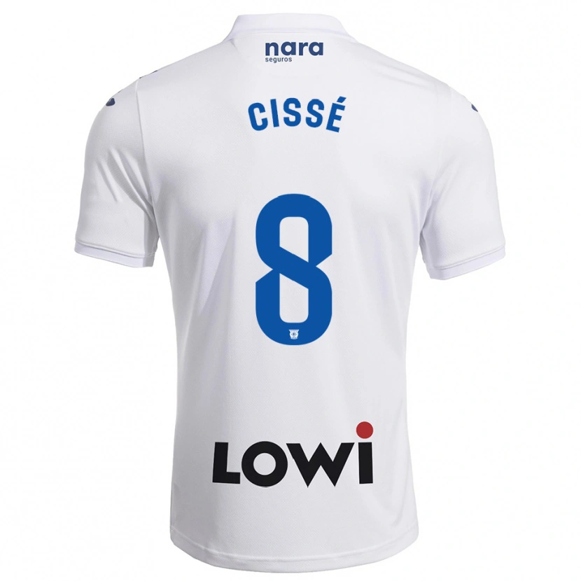 Danxen Homme Maillot Seydouba Cissé #8 Blanc Marine Tenues Domicile 2025/26 T-Shirt