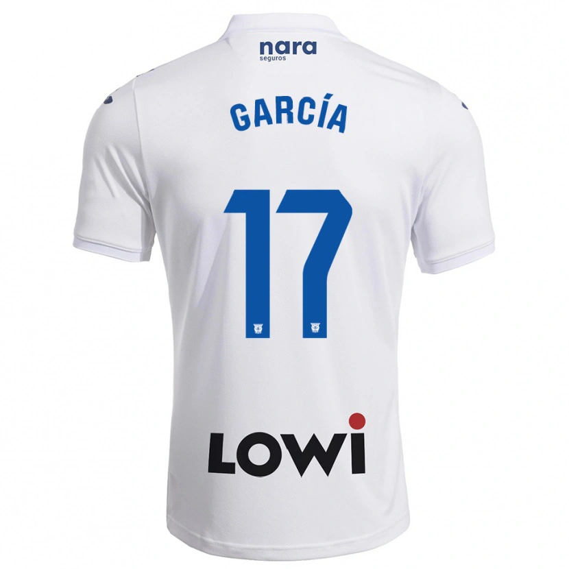 Danxen Homme Maillot Naim García #17 Blanc Marine Tenues Domicile 2025/26 T-Shirt