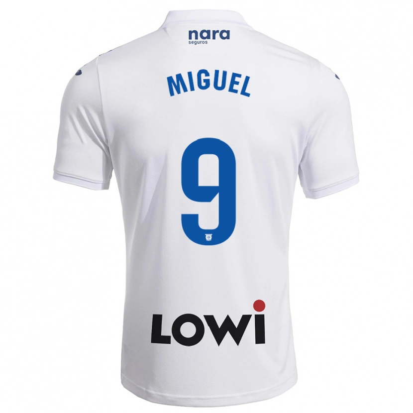 Danxen Homme Maillot Miguel De La Fuente #9 Blanc Marine Tenues Domicile 2025/26 T-Shirt
