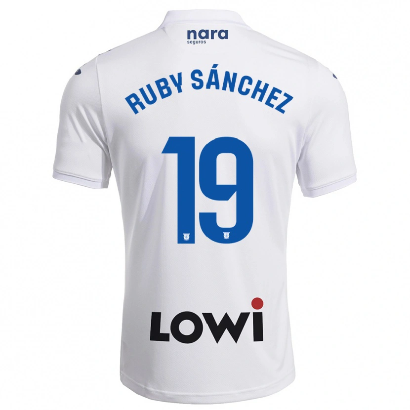Danxen Homme Maillot Ruby Sánchez #19 Blanc Marine Tenues Domicile 2025/26 T-Shirt