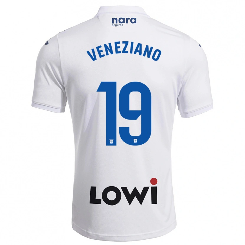 Danxen Homme Maillot Francesco Veneziano #19 Blanc Marine Tenues Domicile 2025/26 T-Shirt