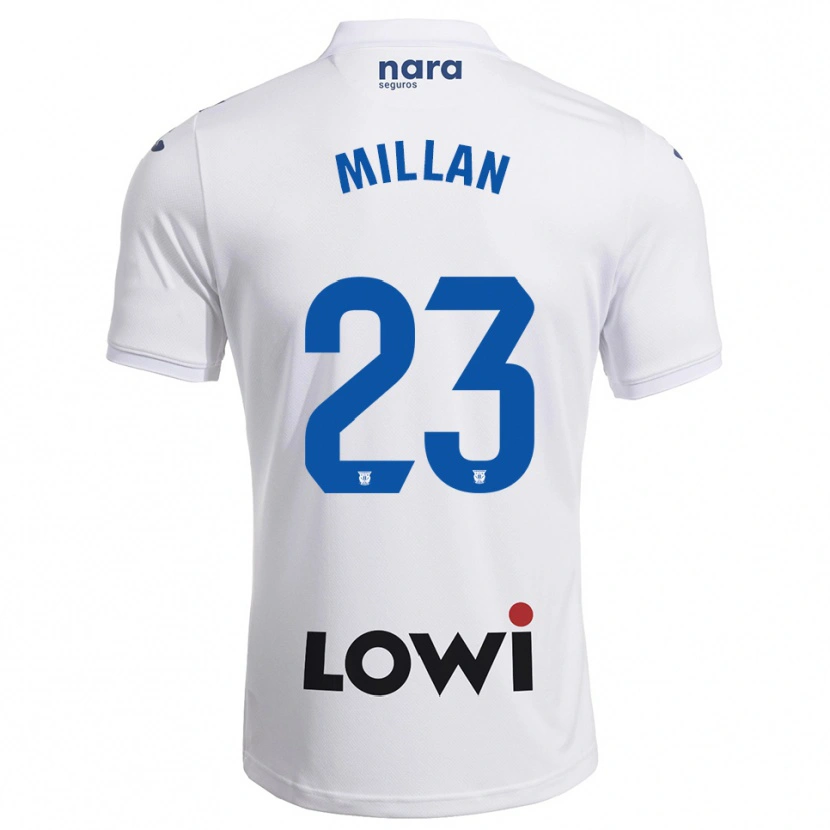 Danxen Homme Maillot Álex Millán #23 Blanc Marine Tenues Domicile 2025/26 T-Shirt
