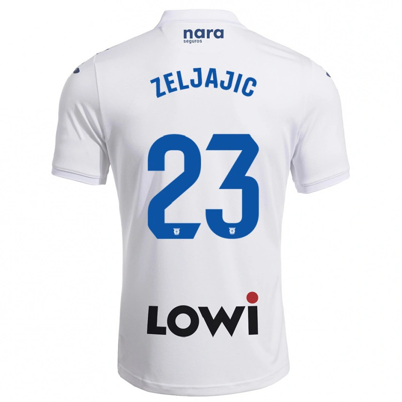 Danxen Homme Maillot Stanislav Zeljajic #23 Blanc Marine Tenues Domicile 2025/26 T-Shirt