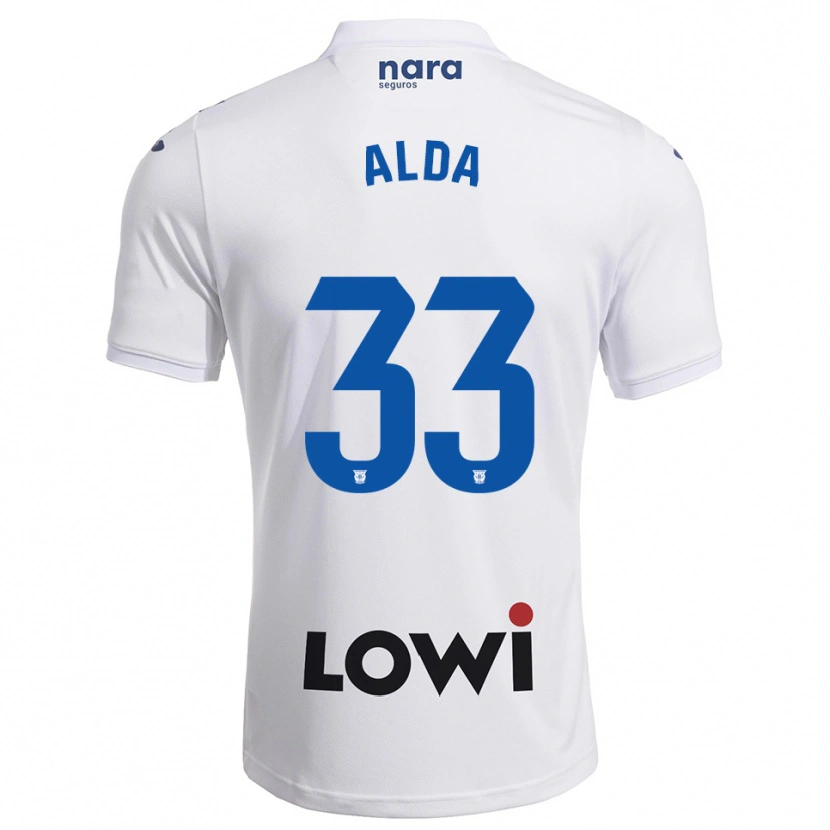 Danxen Homme Maillot Álex Alda #33 Blanc Marine Tenues Domicile 2025/26 T-Shirt