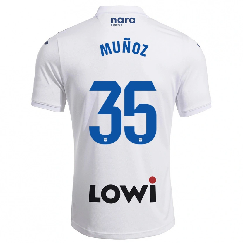 Danxen Homme Maillot Carlos Muñoz #35 Blanc Marine Tenues Domicile 2025/26 T-Shirt
