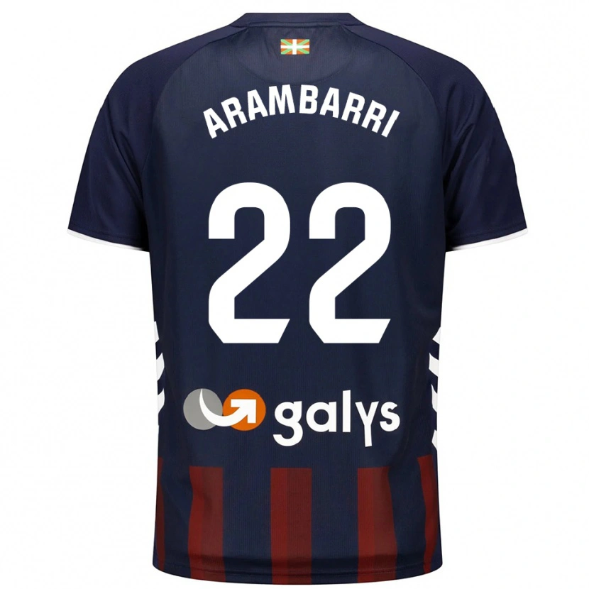 Danxen Homme Maillot Aritz Arambarri #22 Marine Rouge Tenues Domicile 2025/26 T-Shirt