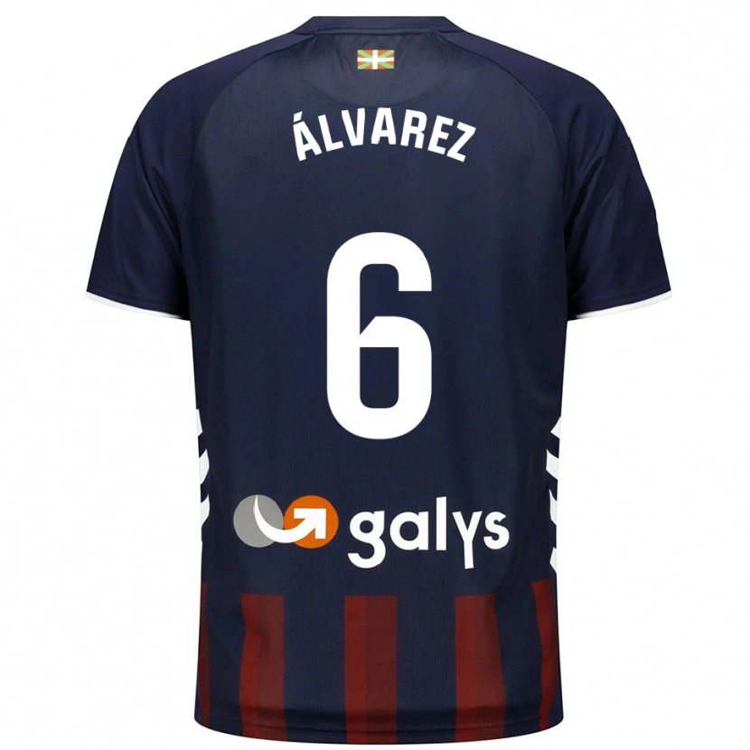 Danxen Homme Maillot Sergio Álvarez #6 Marine Rouge Tenues Domicile 2025/26 T-Shirt