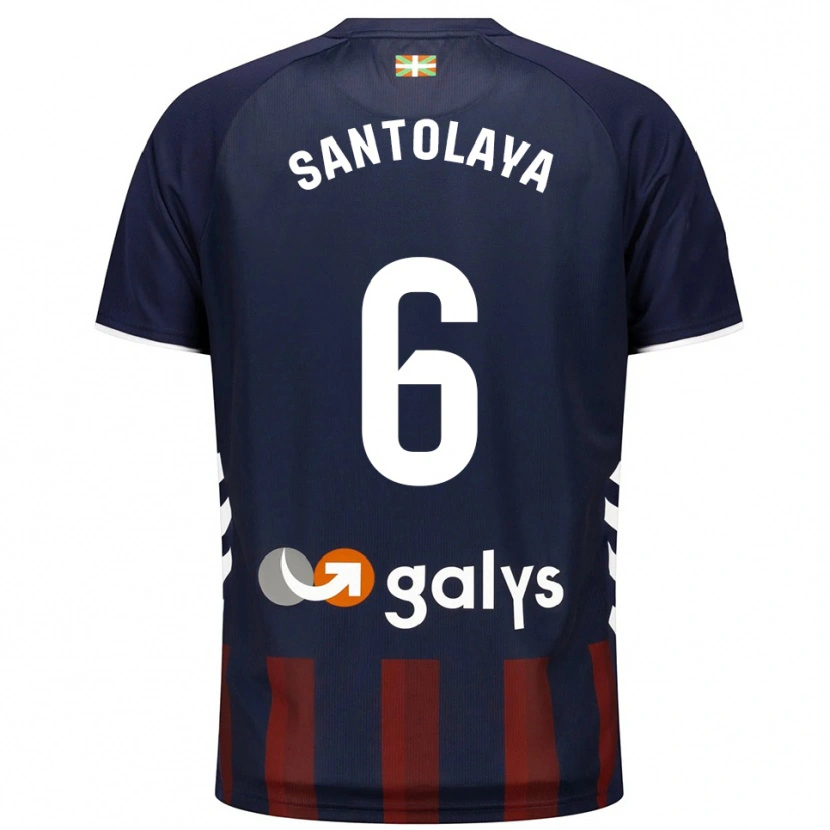 Danxen Homme Maillot Asier Santolaya #6 Marine Rouge Tenues Domicile 2025/26 T-Shirt