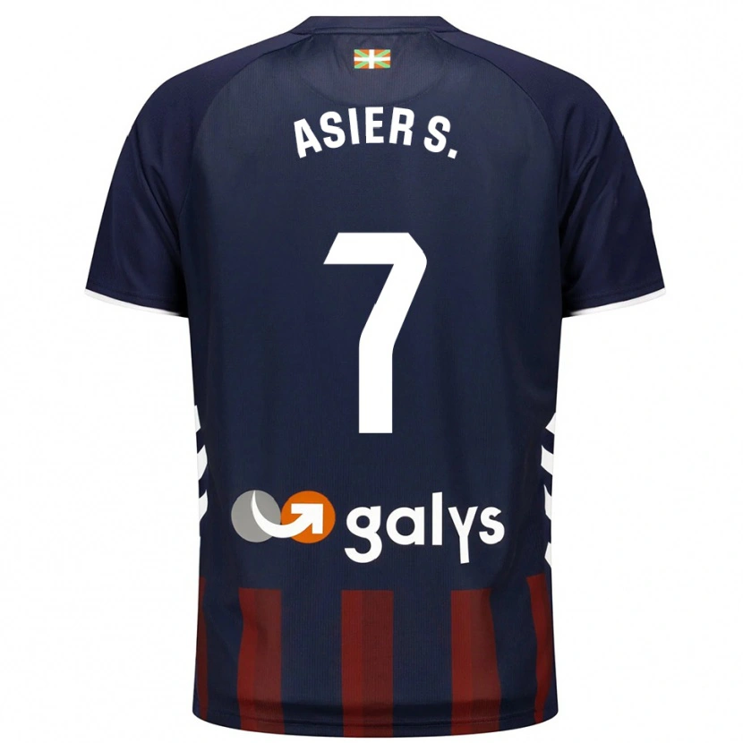 Danxen Homme Maillot Asier Sánchez #7 Marine Rouge Tenues Domicile 2025/26 T-Shirt