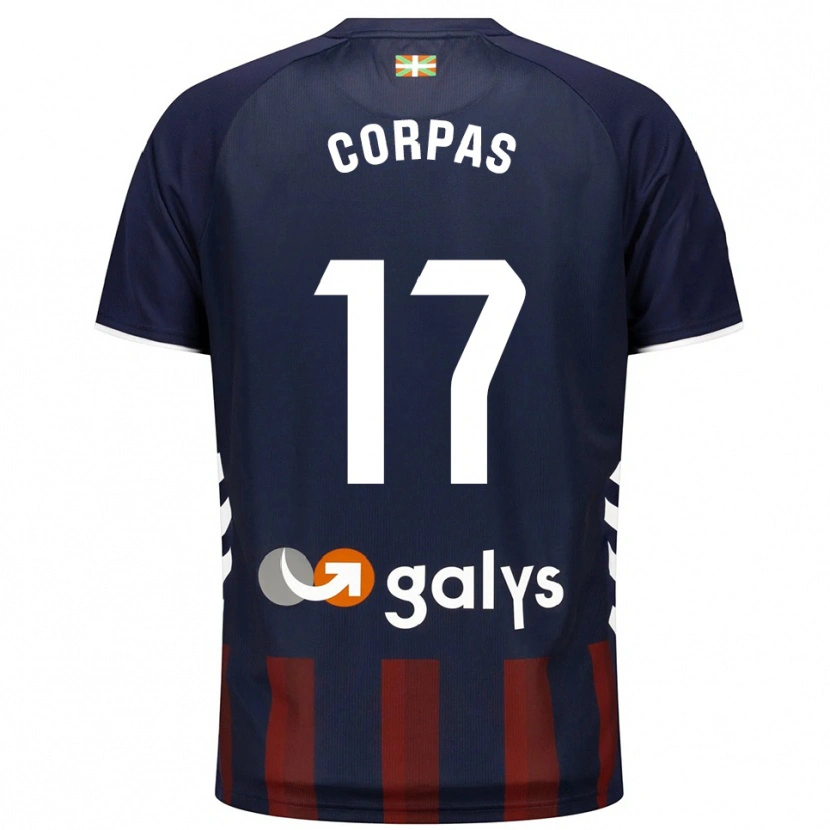 Danxen Homme Maillot José Corpas #17 Marine Rouge Tenues Domicile 2025/26 T-Shirt