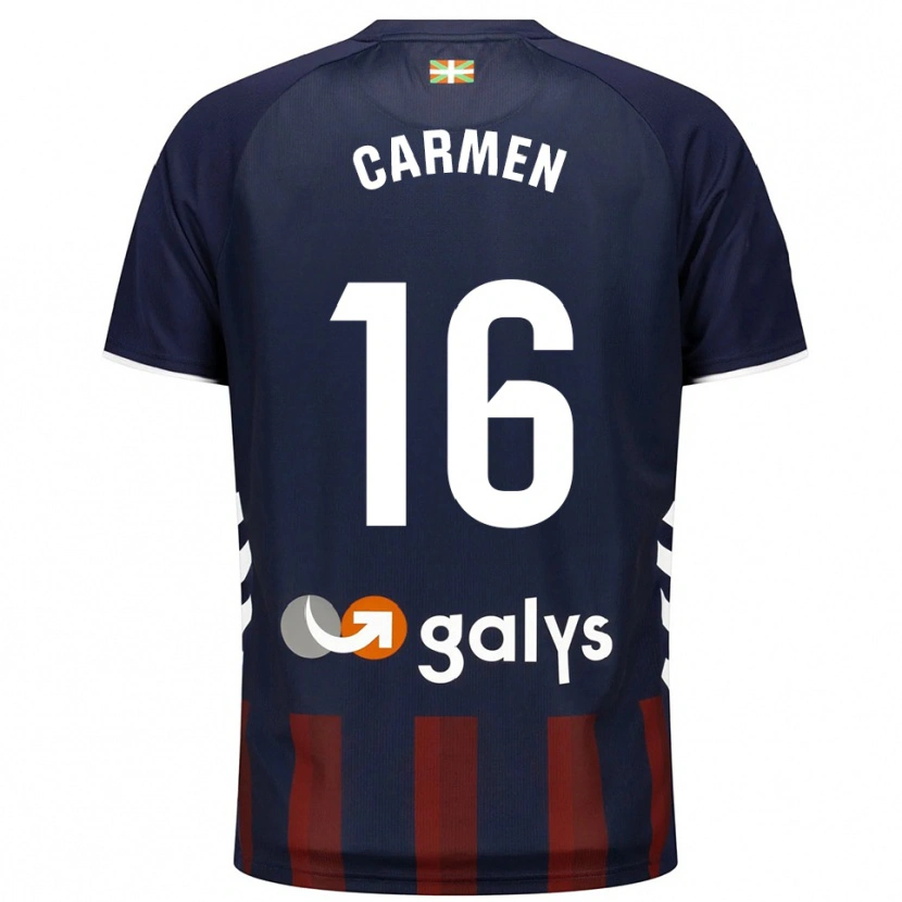 Danxen Homme Maillot Carmen Álvarez Sánchez #16 Marine Rouge Tenues Domicile 2025/26 T-Shirt