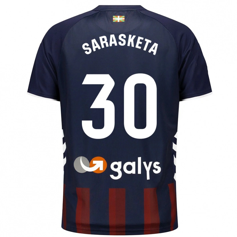 Danxen Homme Maillot Lucas Sarasketa #30 Marine Rouge Tenues Domicile 2025/26 T-Shirt
