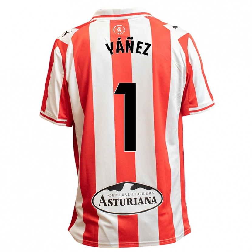 Danxen Homme Maillot Rubén Yáñez #1 Blanc Rouge Tenues Domicile 2025/26 T-Shirt