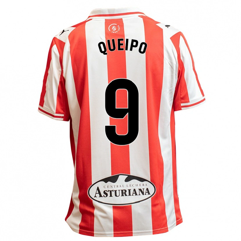 Danxen Homme Maillot Dani Queipo #9 Blanc Rouge Tenues Domicile 2025/26 T-Shirt