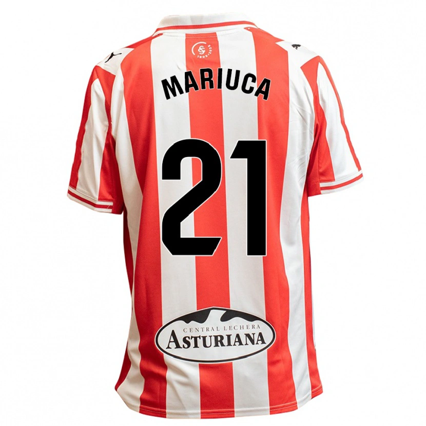 Danxen Homme Maillot María González Rodríguez #21 Blanc Rouge Tenues Domicile 2025/26 T-Shirt