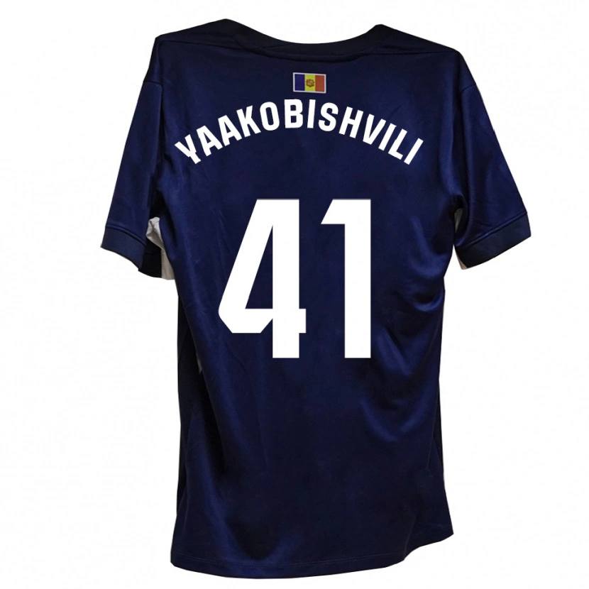 Danxen Homme Maillot Áron Yaakobishvili #41 Bleu Marine Blanc Tenues Domicile 2025/26 T-Shirt