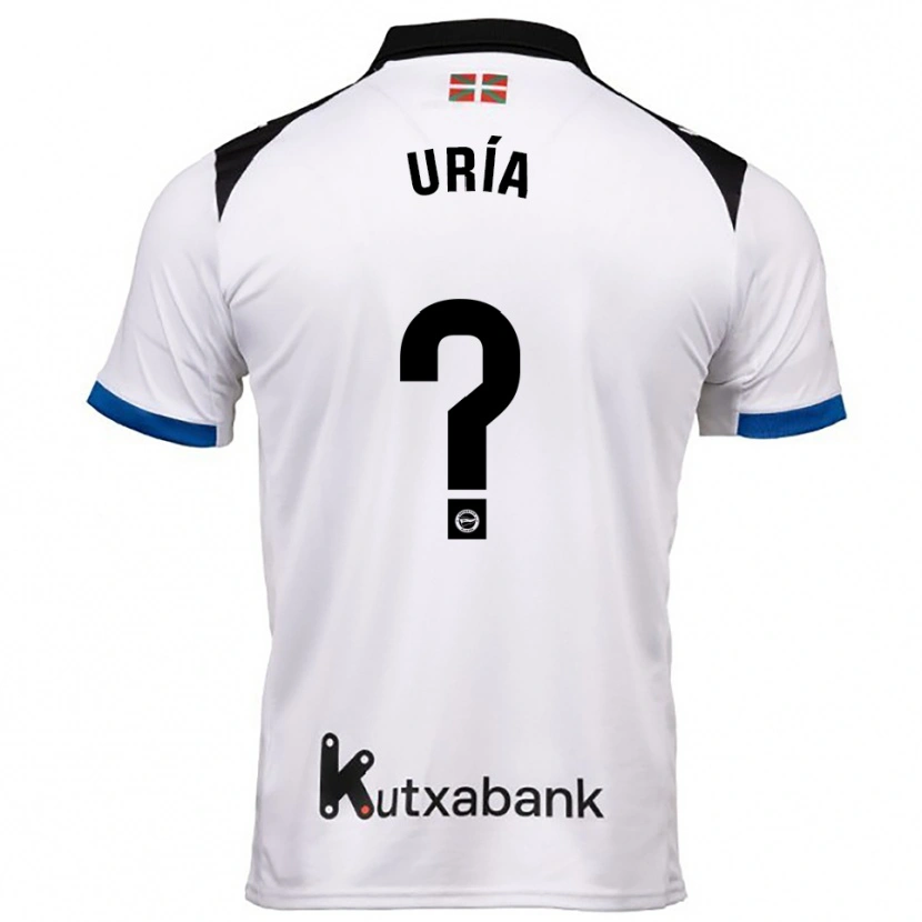 Danxen Homme Maillot Iker Uría #0 Blanc Bleu Tenues Extérieur 2025/26 T-Shirt