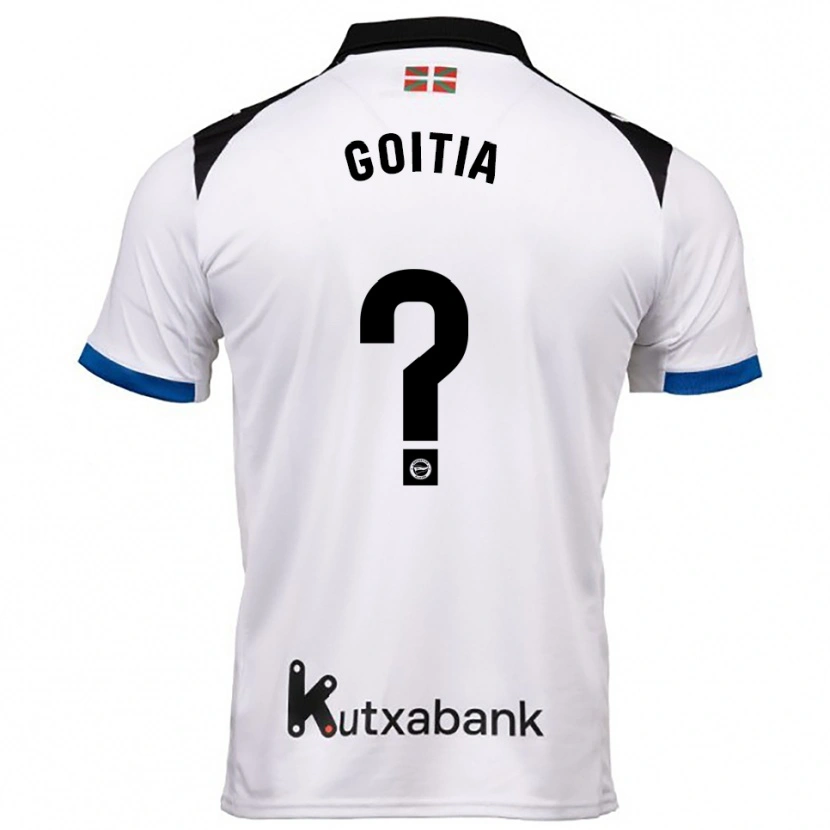 Danxen Homme Maillot Pablo Goitia #0 Blanc Bleu Tenues Extérieur 2025/26 T-Shirt