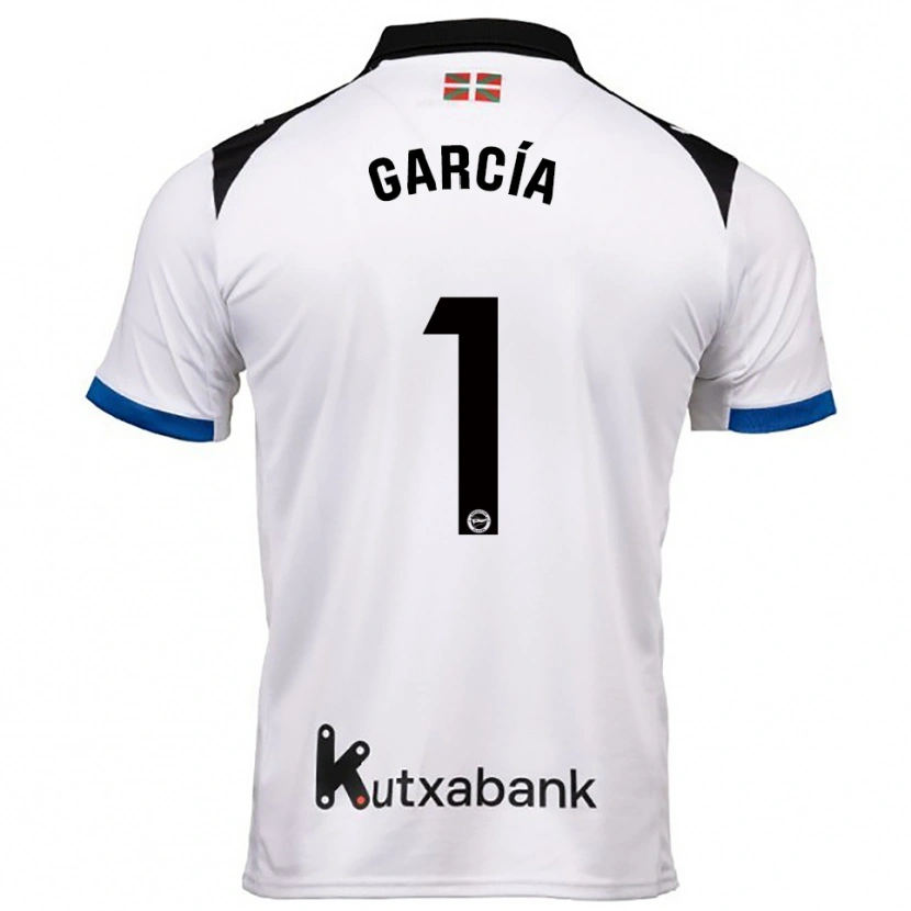 Danxen Homme Maillot Gaizka García #1 Blanc Bleu Tenues Extérieur 2025/26 T-Shirt