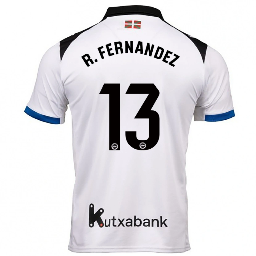 Danxen Homme Maillot Raúl Fernández #13 Blanc Bleu Tenues Extérieur 2025/26 T-Shirt
