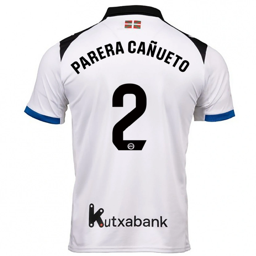 Danxen Homme Maillot Laia Parera Cañueto #2 Blanc Bleu Tenues Extérieur 2025/26 T-Shirt