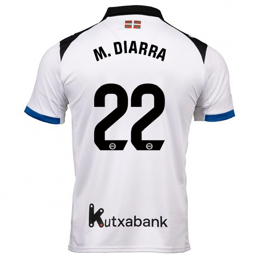 Danxen Homme Maillot Moussa Diarra #22 Blanc Bleu Tenues Extérieur 2025/26 T-Shirt