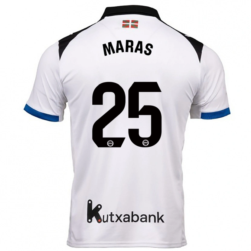Danxen Homme Maillot Nikola Maras #25 Blanc Bleu Tenues Extérieur 2025/26 T-Shirt
