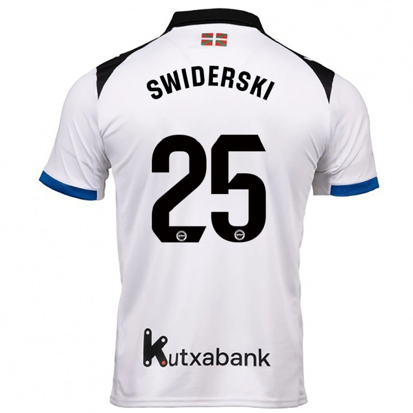 Danxen Homme Maillot Grégoire Swiderski #25 Blanc Bleu Tenues Extérieur 2025/26 T-Shirt