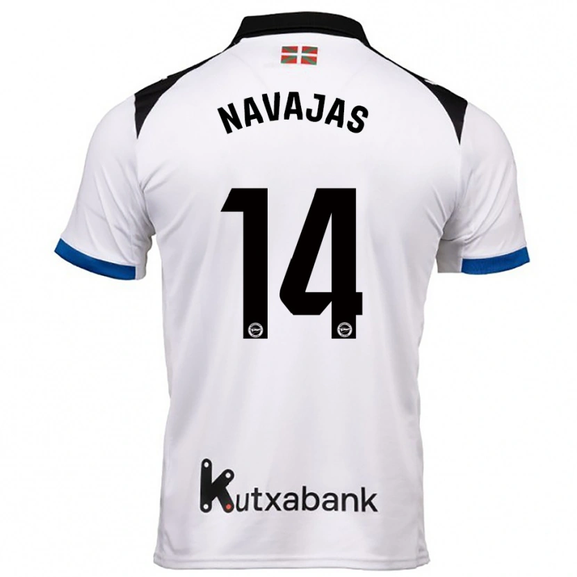 Danxen Homme Maillot Laura Navajas #14 Blanc Bleu Tenues Extérieur 2025/26 T-Shirt