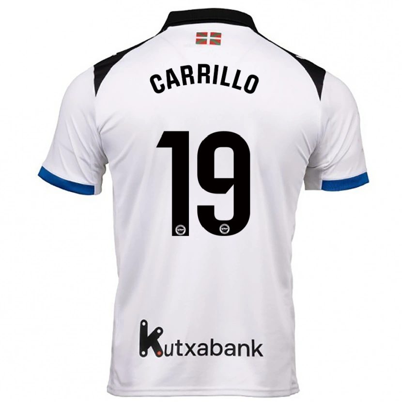 Danxen Homme Maillot Sara Carrillo #19 Blanc Bleu Tenues Extérieur 2025/26 T-Shirt