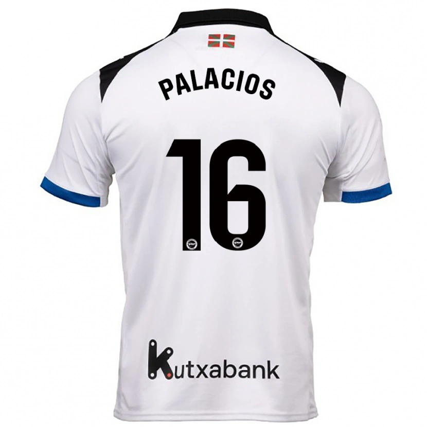 Danxen Homme Maillot Aser Palacios #16 Blanc Bleu Tenues Extérieur 2025/26 T-Shirt