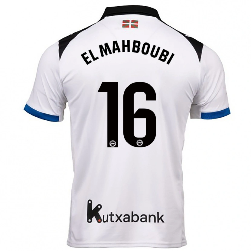 Danxen Homme Maillot Sami El Mahboubi #16 Blanc Bleu Tenues Extérieur 2025/26 T-Shirt