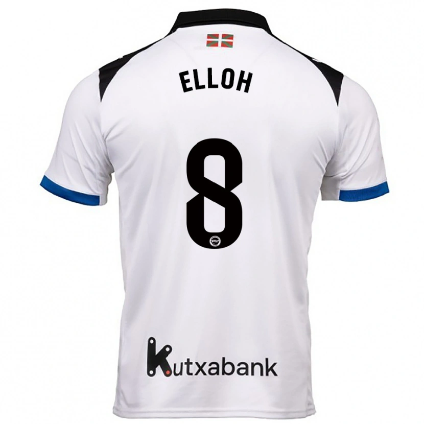 Danxen Homme Maillot Rebecca Elloh #8 Blanc Bleu Tenues Extérieur 2025/26 T-Shirt