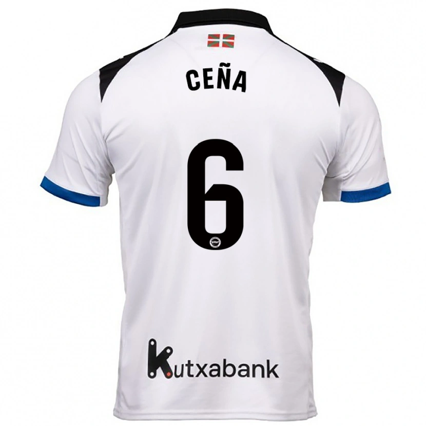 Danxen Homme Maillot Marcos Ceña #6 Blanc Bleu Tenues Extérieur 2025/26 T-Shirt