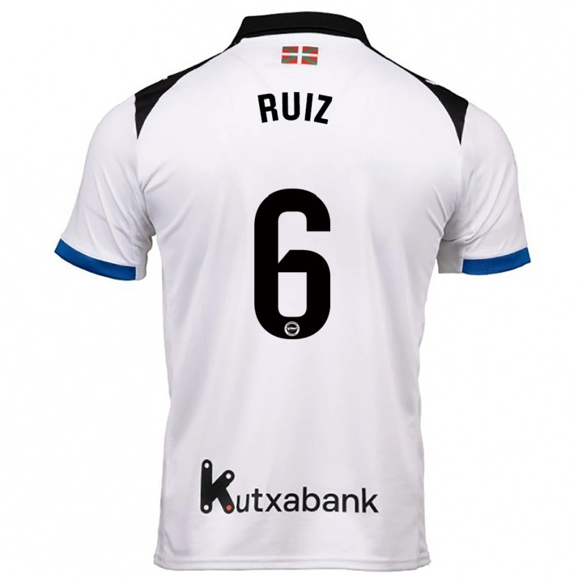 Danxen Homme Maillot Markel Ruiz #6 Blanc Bleu Tenues Extérieur 2025/26 T-Shirt