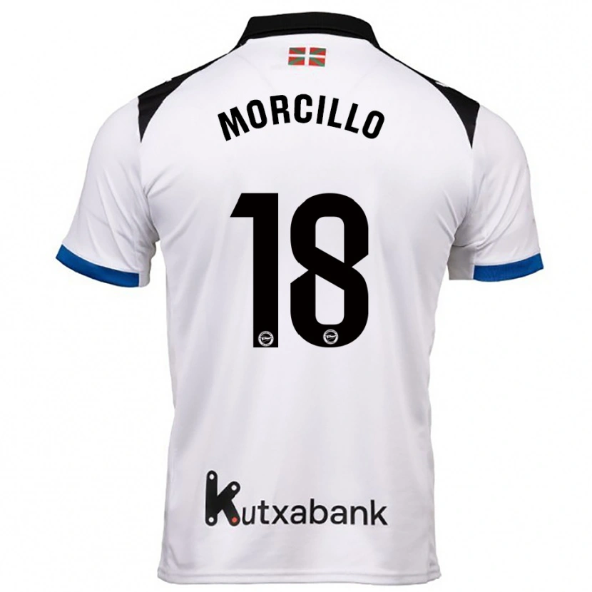 Danxen Homme Maillot Diego Morcillo #18 Blanc Bleu Tenues Extérieur 2025/26 T-Shirt
