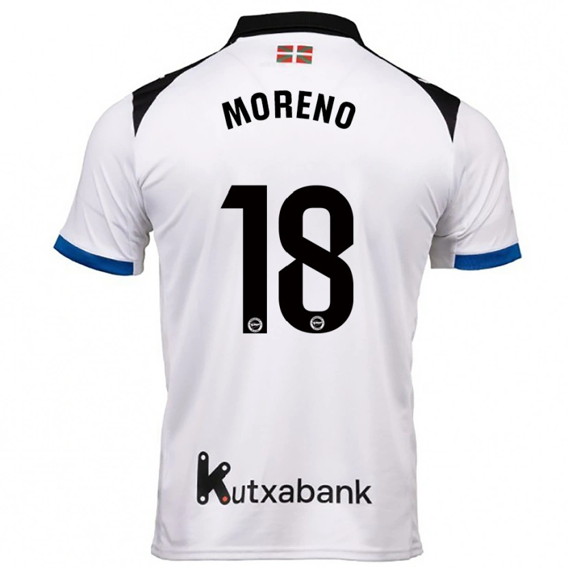 Danxen Homme Maillot Laura Moreno #18 Blanc Bleu Tenues Extérieur 2025/26 T-Shirt