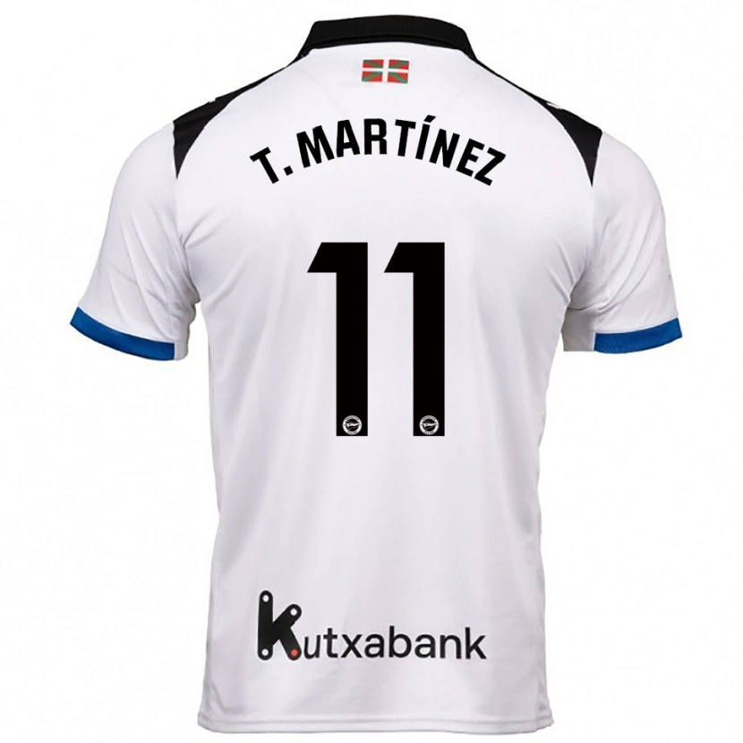 Danxen Homme Maillot Toni Martínez #11 Blanc Bleu Tenues Extérieur 2025/26 T-Shirt