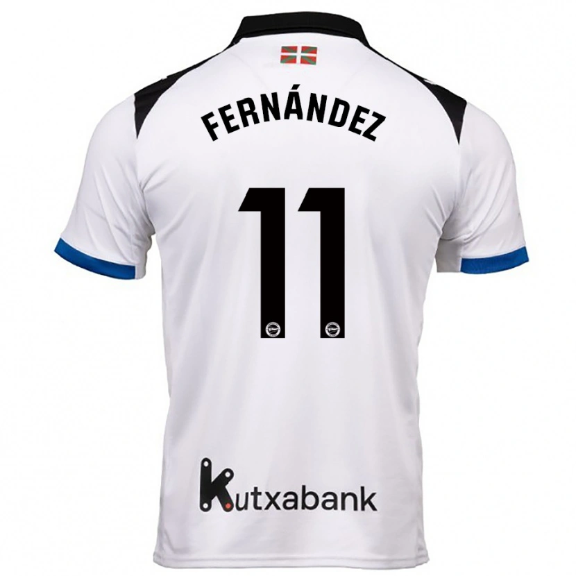 Danxen Homme Maillot Imanol Fernández #11 Blanc Bleu Tenues Extérieur 2025/26 T-Shirt