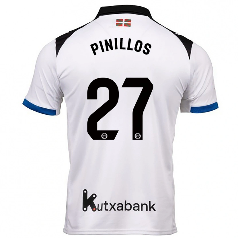 Danxen Homme Maillot Lander Pinillos #27 Blanc Bleu Tenues Extérieur 2025/26 T-Shirt