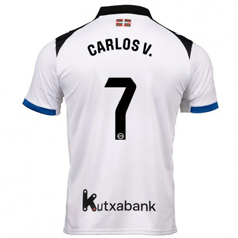 Danxen Homme Maillot Carlos Vicente #7 Blanc Bleu Tenues Extérieur 2025/26 T-Shirt