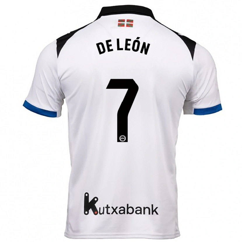 Danxen Homme Maillot José De León #7 Blanc Bleu Tenues Extérieur 2025/26 T-Shirt