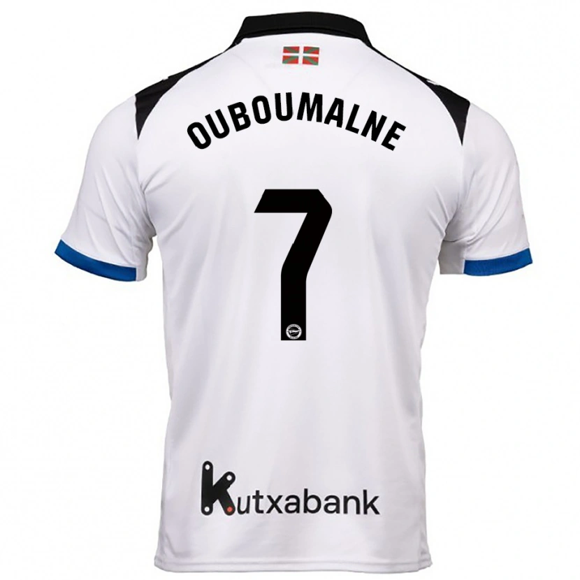 Danxen Homme Maillot Ibra Ouboumalne #7 Blanc Bleu Tenues Extérieur 2025/26 T-Shirt
