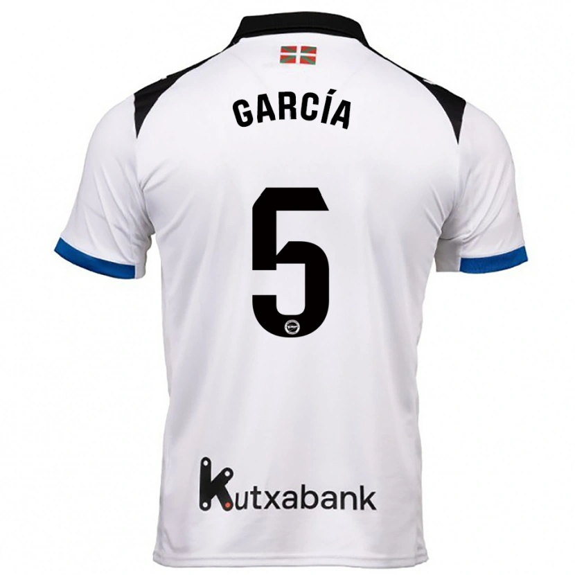Danxen Homme Maillot Álvaro García #5 Blanc Bleu Tenues Extérieur 2025/26 T-Shirt