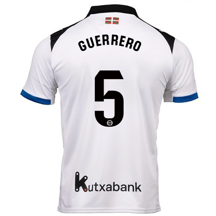 Danxen Homme Maillot Ángel Guerrero #5 Blanc Bleu Tenues Extérieur 2025/26 T-Shirt