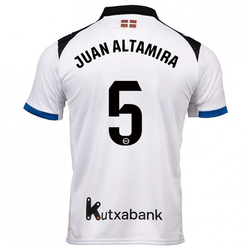 Danxen Homme Maillot Ines Juan Altamira #5 Blanc Bleu Tenues Extérieur 2025/26 T-Shirt