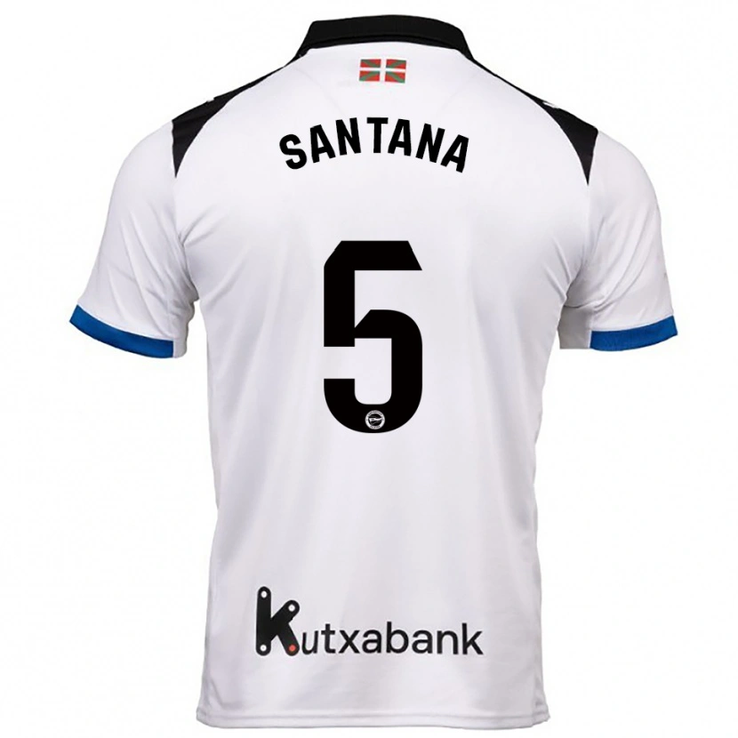 Danxen Homme Maillot Vanesa Santana #5 Blanc Bleu Tenues Extérieur 2025/26 T-Shirt